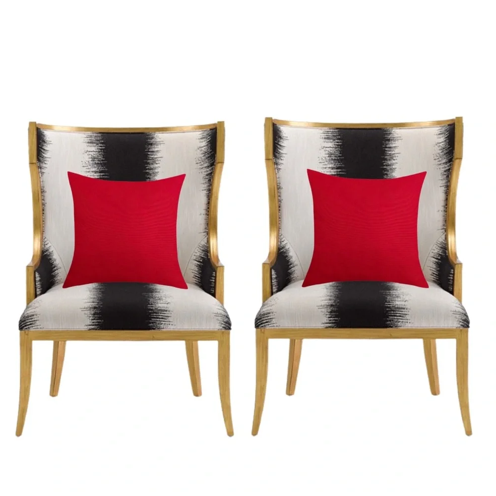 Luxury Home | Set of 2 Elegant Classy Red Canvas Throw Pillow Covers